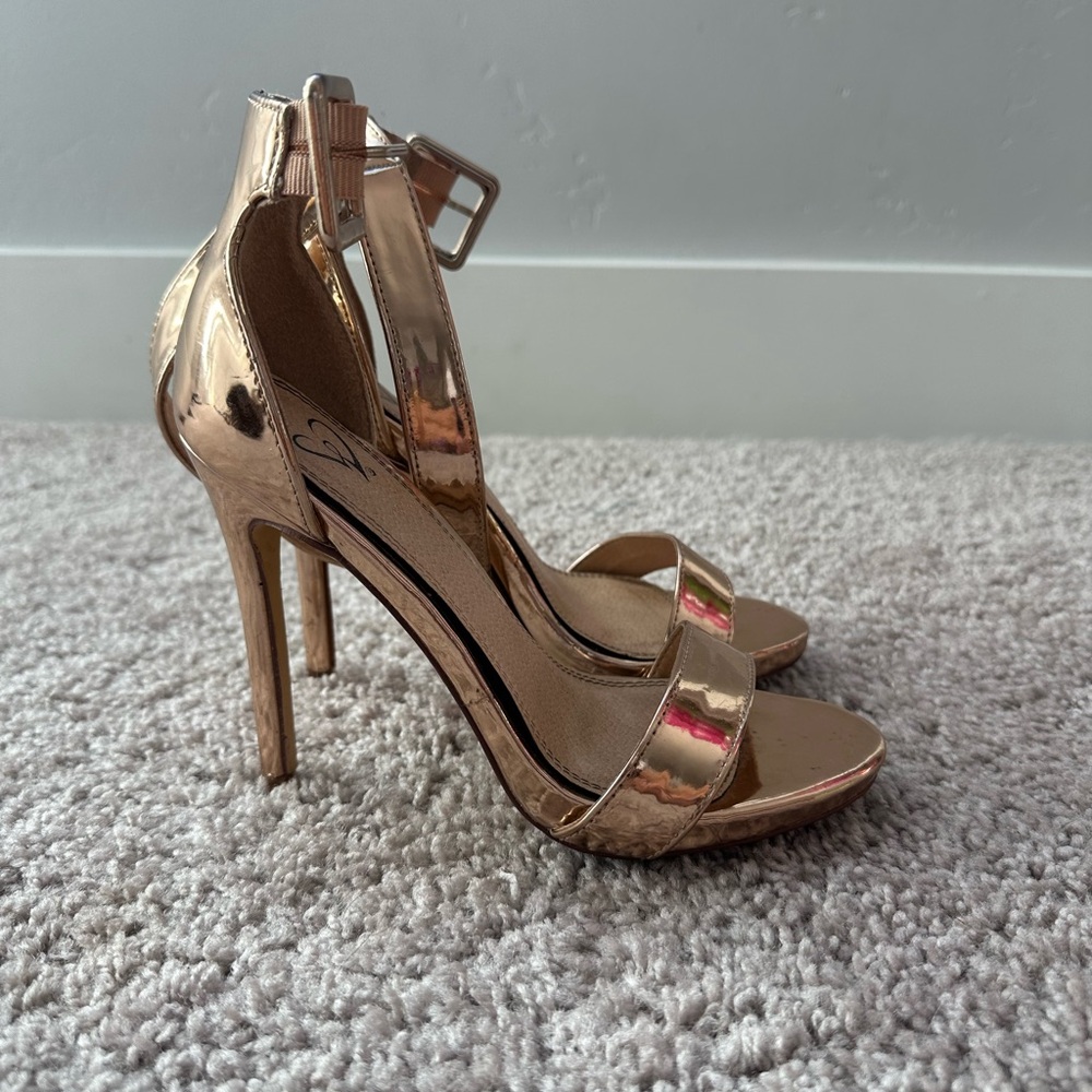 Lulu's Shiny Gold Heels